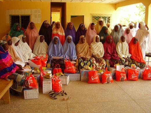 Nigerian women at a Family-run vocational center with donated sewing machines and other supplies