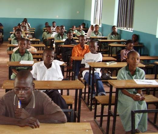 Children attending school