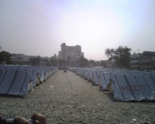 A well-organized tent city