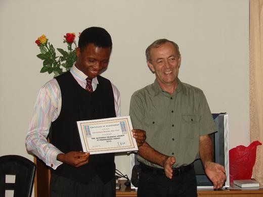 Jeff receiving 12 Foundation Stones certificate