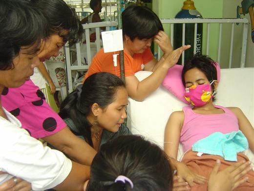 Clarisse and Faith, pray for a young cancer patient, along with family members, Philippines