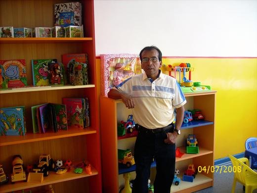 Daniel in the new children's room built for the hospital in Otelu Rosu, Romania