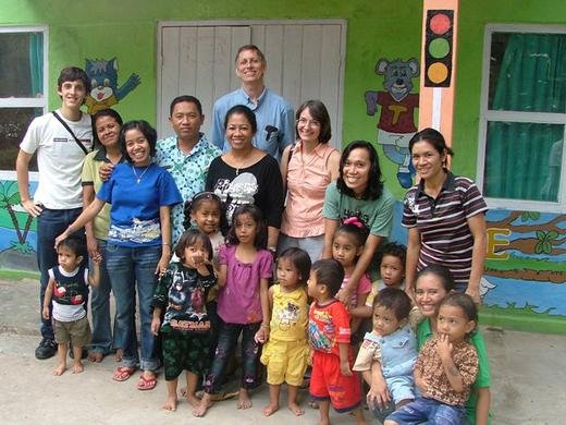 TFI members David, Daniel, Angel, and Sharon visiting one of the preschools in Kupang.