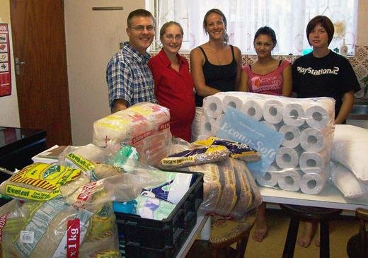 Helping Hand, Cape Town: Donated grains and goods for unwed mothers