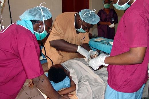 A patient undergoing surgery