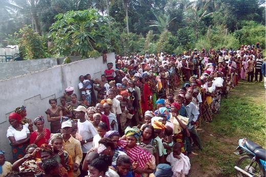Some of the many people who visited the clinic