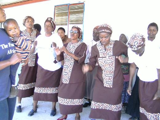 Mother's Club Choir in their new matching outfits