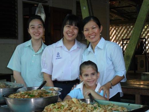 TFI members Pat and Tristy with girls at the Bahn Rachawitee Girls Home
