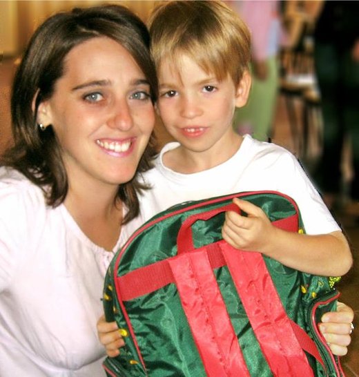 Raquel with one of the children