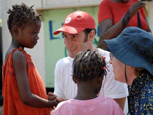 Telling a little girl about Jesus' love for her