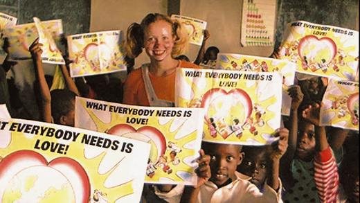 It's unanimous! "What everybody needs is love—God's love in Jesus," say Rayn (in clown makeup) and schoolchildren after Rayn and other Family members gave a Bible class in a school in Zambia